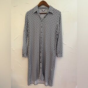 LuLaRoe Charlie Shirt Dress Black & White Geo SZ Small